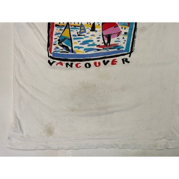 VINTAGE The West Coat Vancouver Art Graphic T-shirt Men Large Short Sleeve 90s - Picture 3 of 9